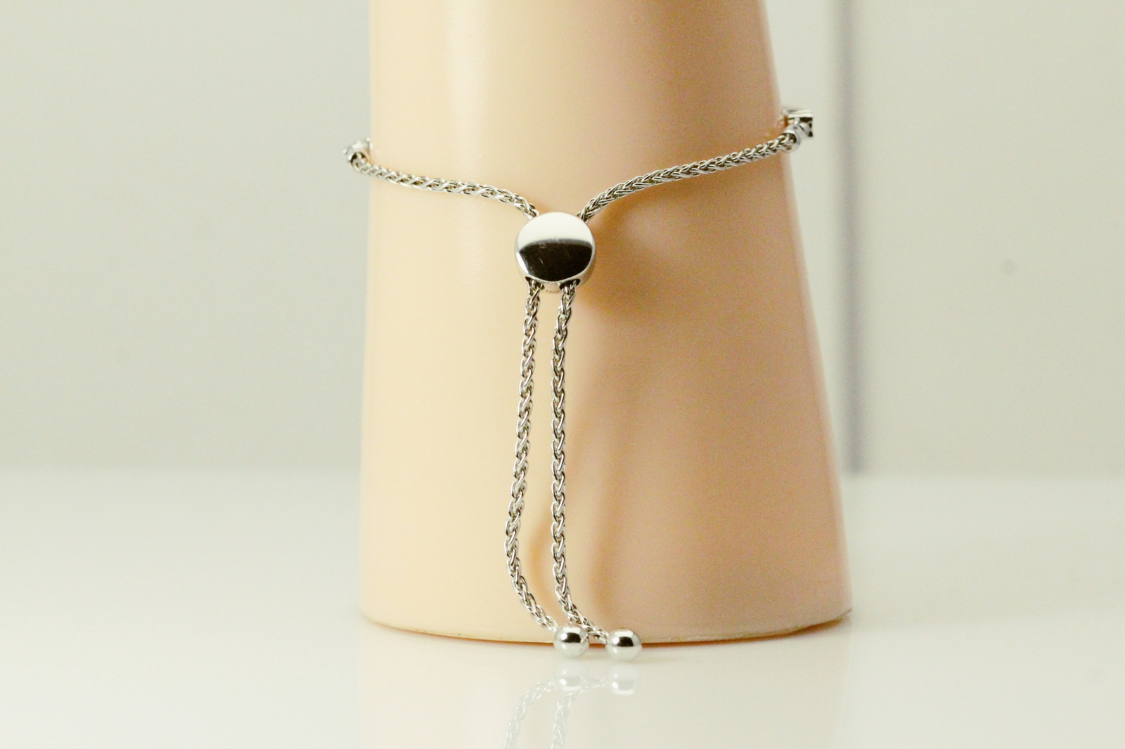Sterling Silver 925 Adjustable Bracelet with Diamond Accents 9.1 Grams (BR5156)