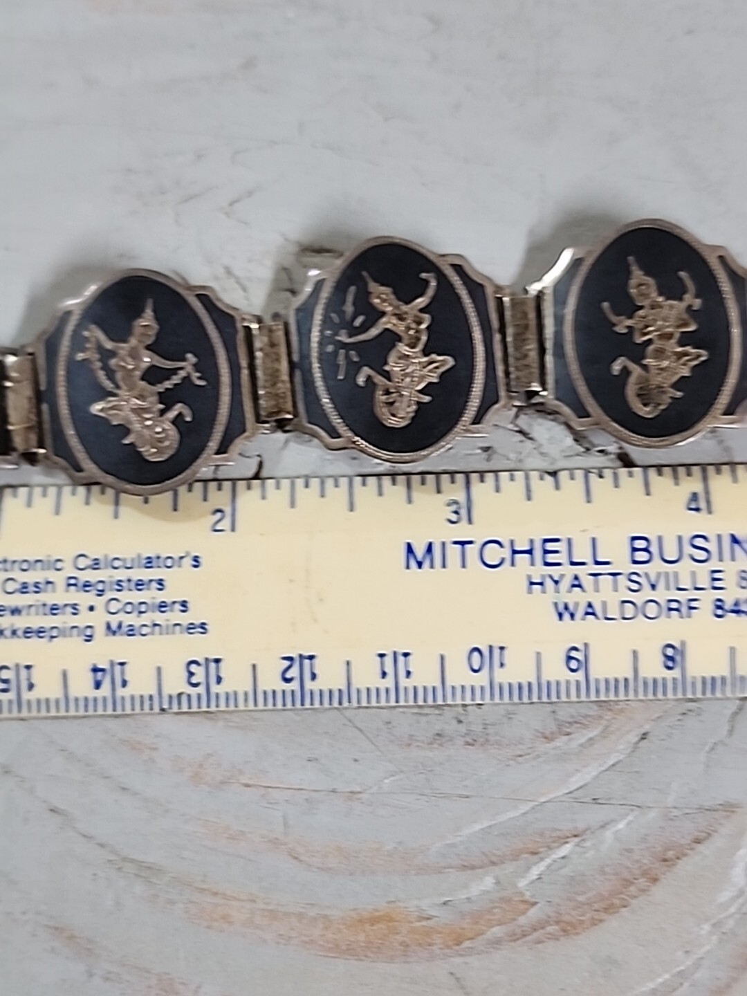 BEAUTIFUL VINTAGE NIELLO SIAM STERLING SILVER BRACELET 30G 7″ Mother’s Day Gift