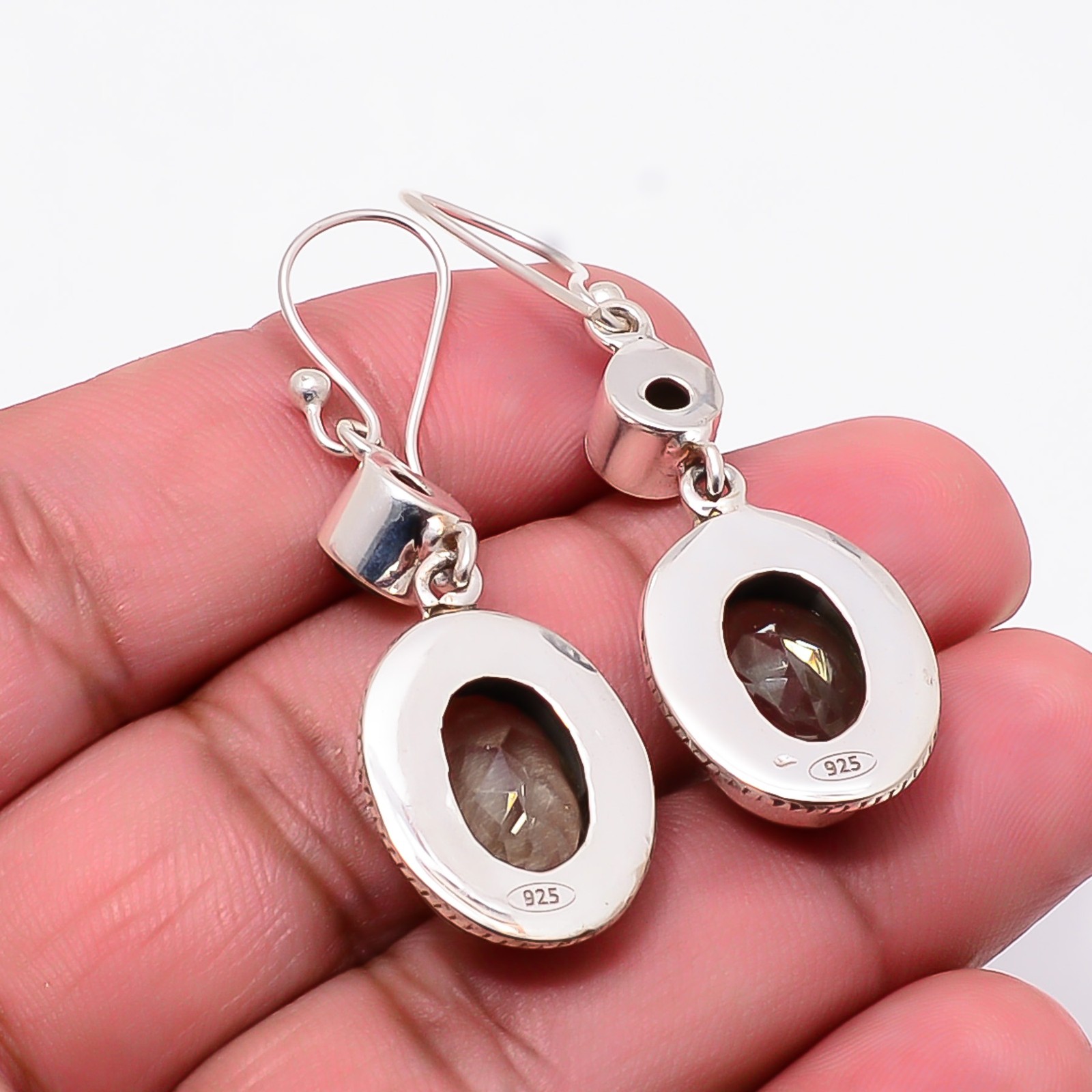 Green Amethyst Gemstone 925 Sterling Silver Handmade Earring 1.88 E10892124568