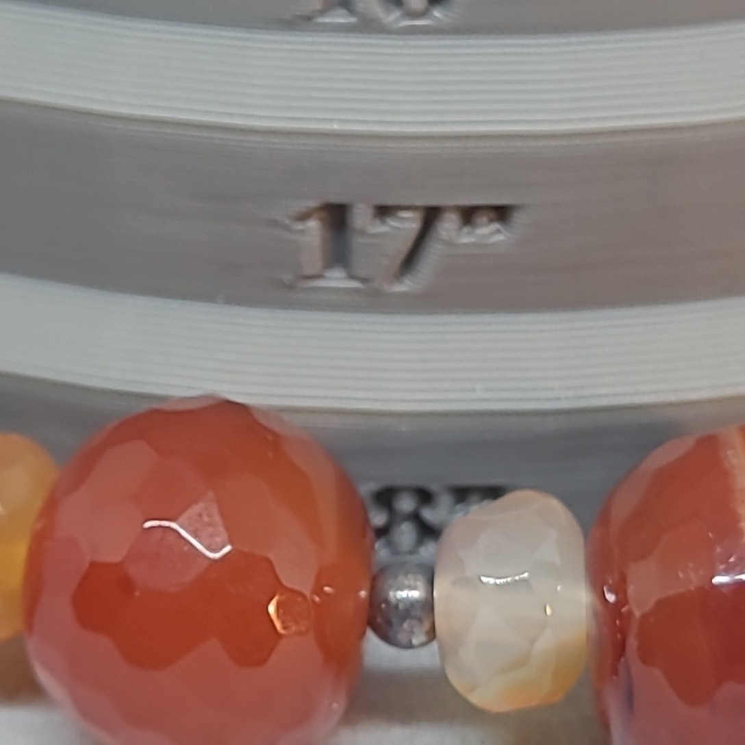 Vintage Carnelian Agate Necklace 925 Orange Sterling Silver Beaded Statement