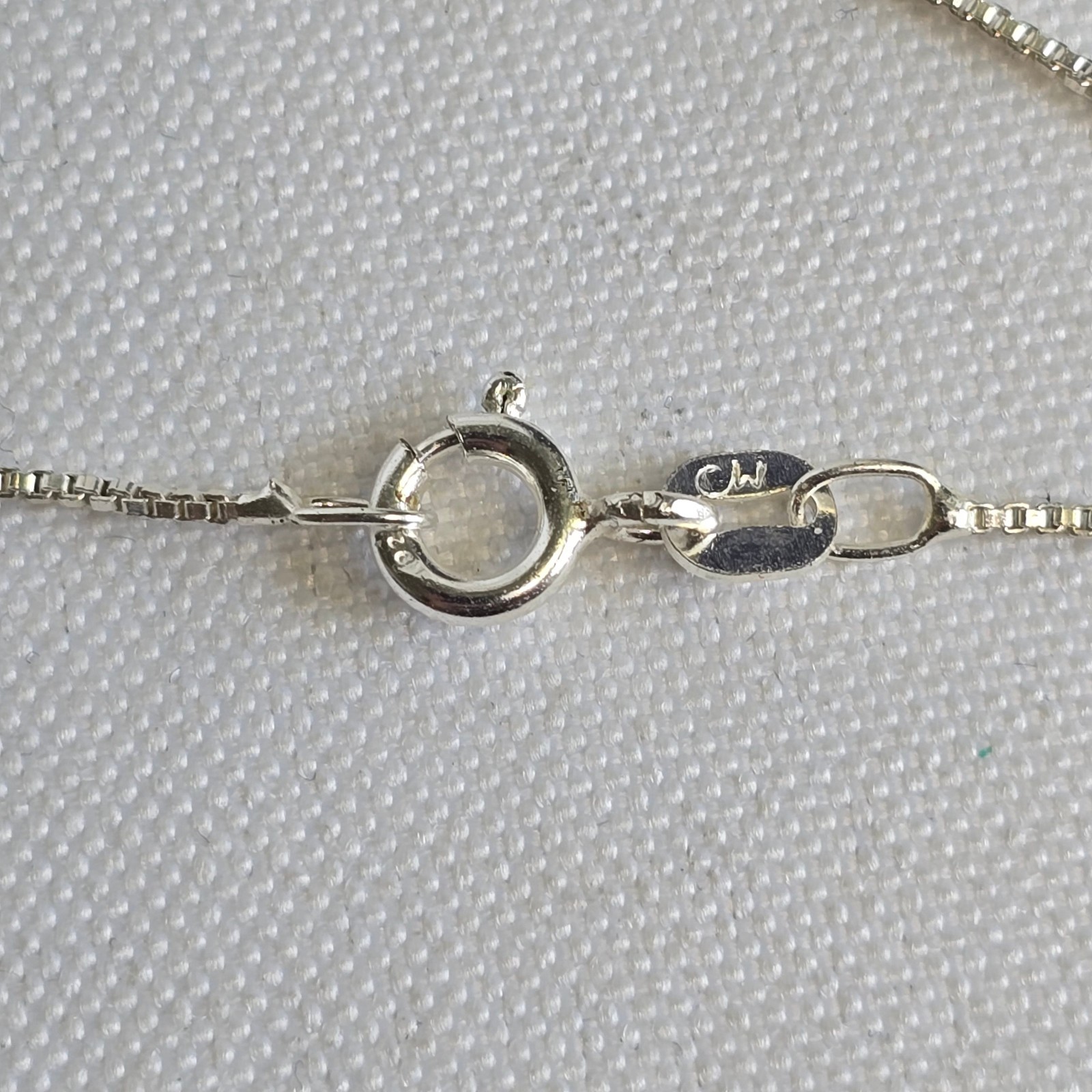 Sterling Silver Necklace 4.4g Jewelry 17.5″ Chain Purple & Clear Stones *READ*