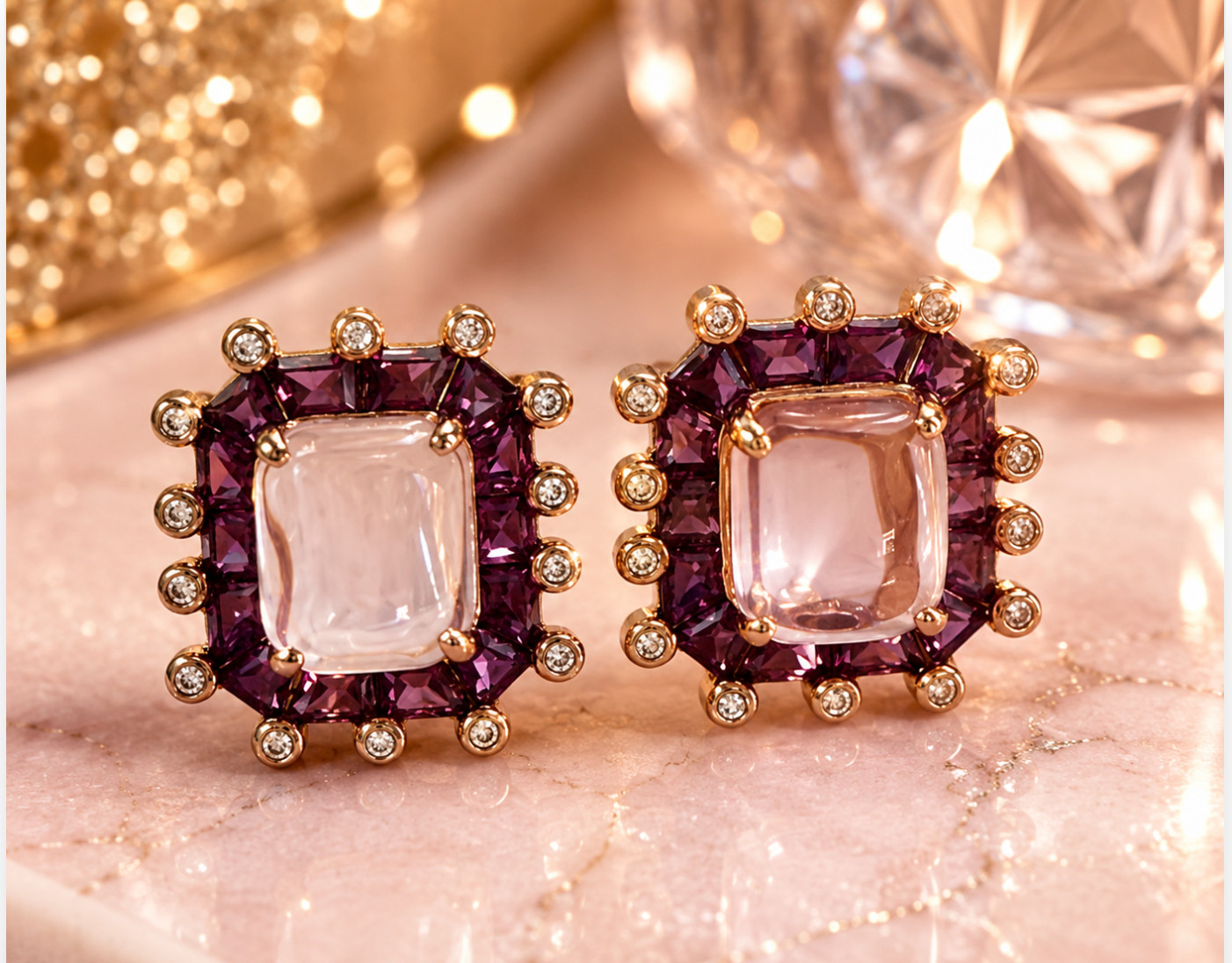 Rarities Carol Brodie Rose de France Amethyst Rhodolite Garnet Baguette Zircon