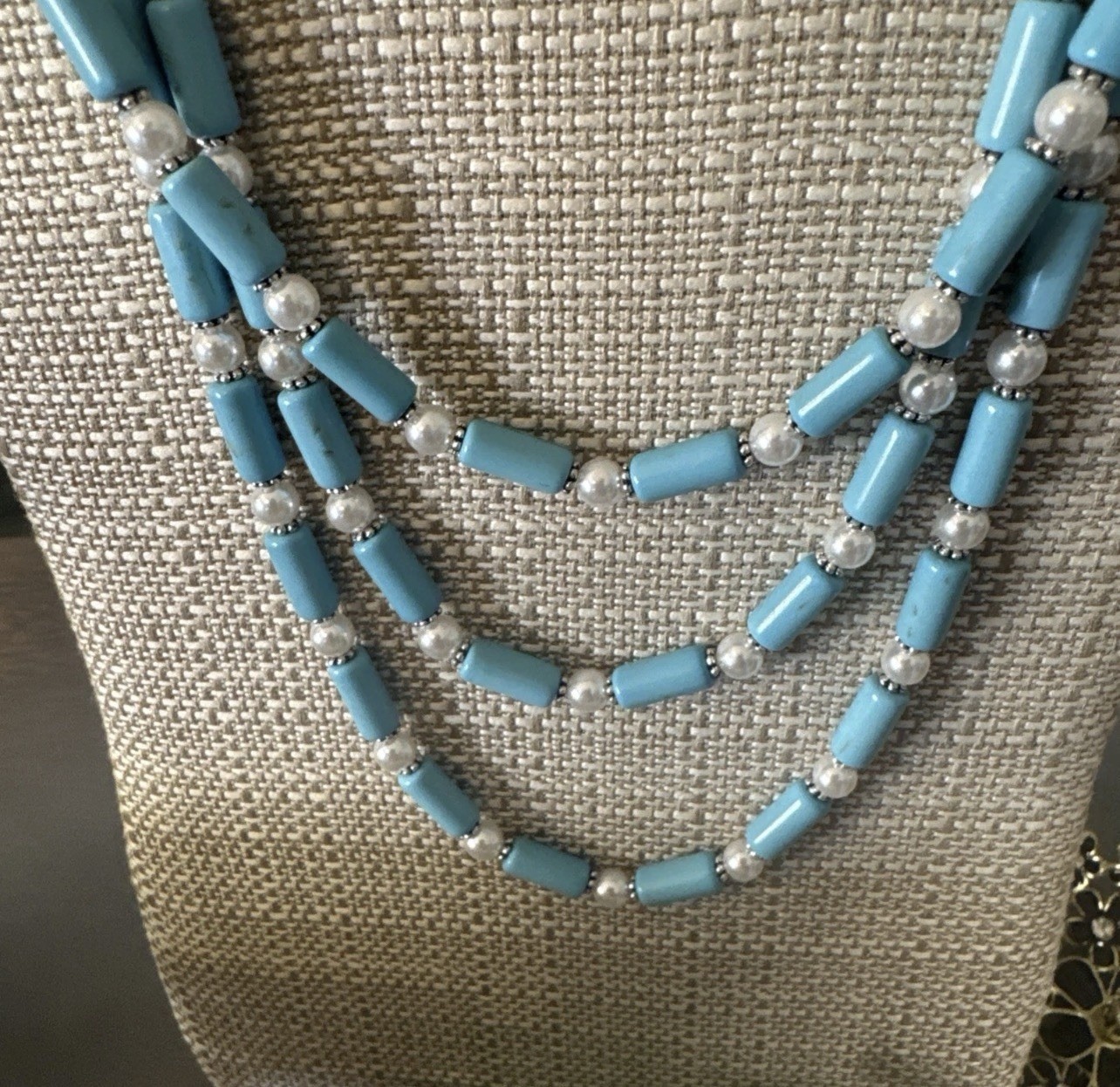 Park Lane Tides Strand Necklace Turquoise Pearls & Silver Bead Necklace Set BNWT