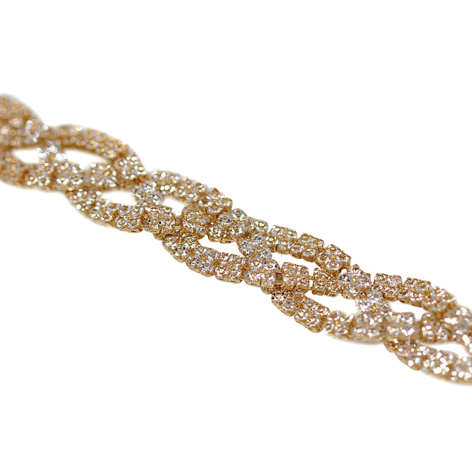 Cubic Zirconia Braided Bracelet Bling Crystals Elegant Jewelry