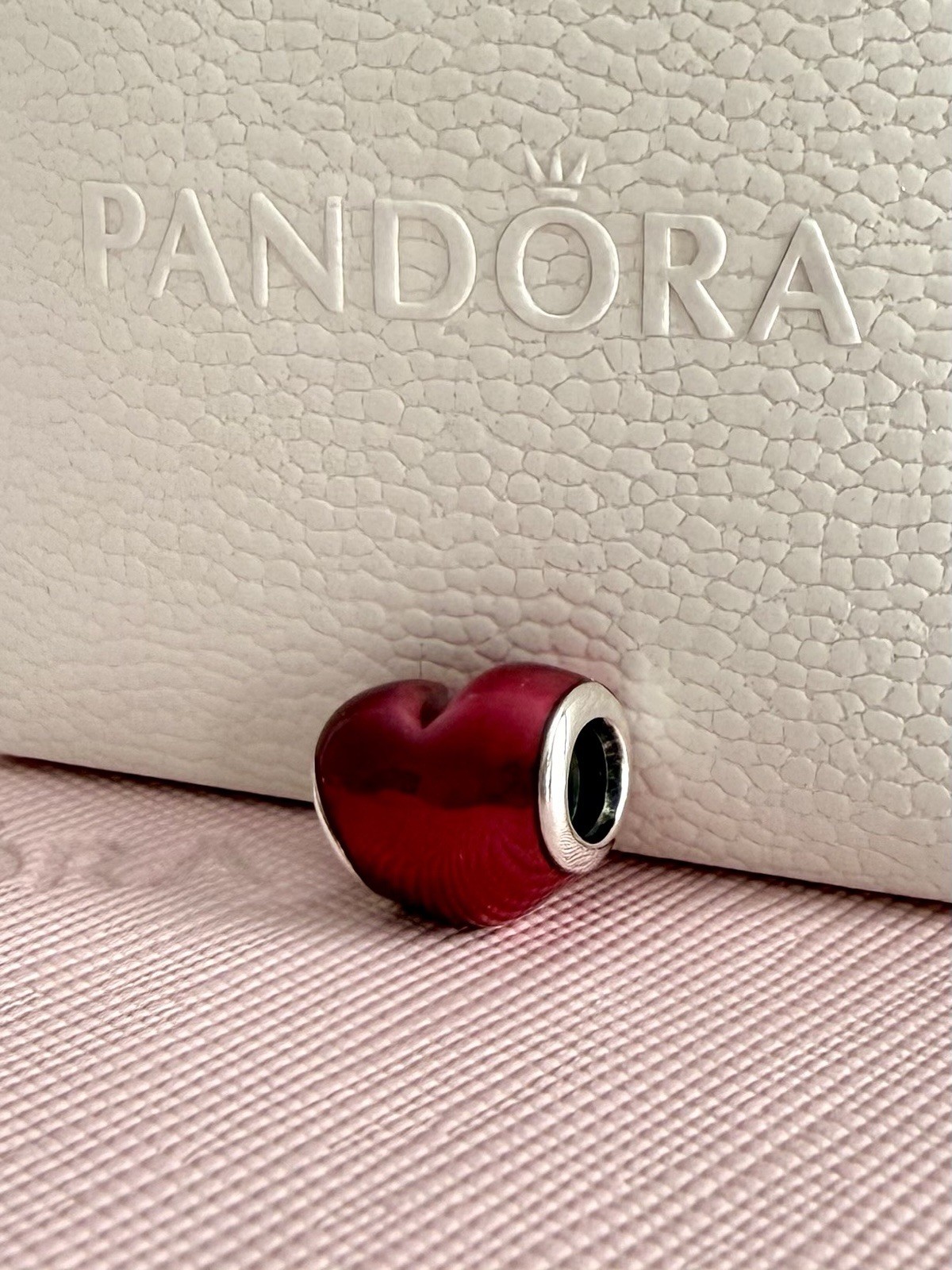 Pandora SSilver In My Heart, Fuschia Enamel Charm Valentine#791814EN62 Authentic
