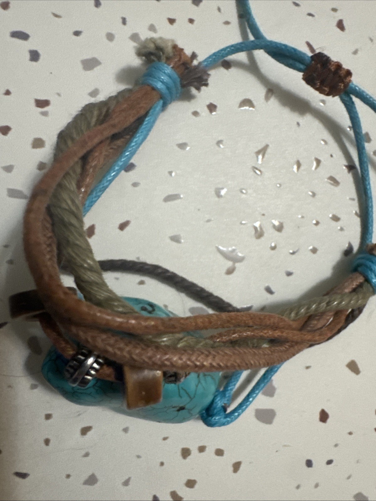 leather turquoise silver leather wrap bracelet