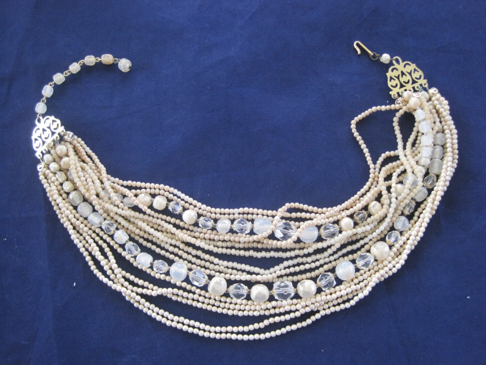 Seed Bead Plus Regular Beads 11 Strand Necklace 13″ CHOKER