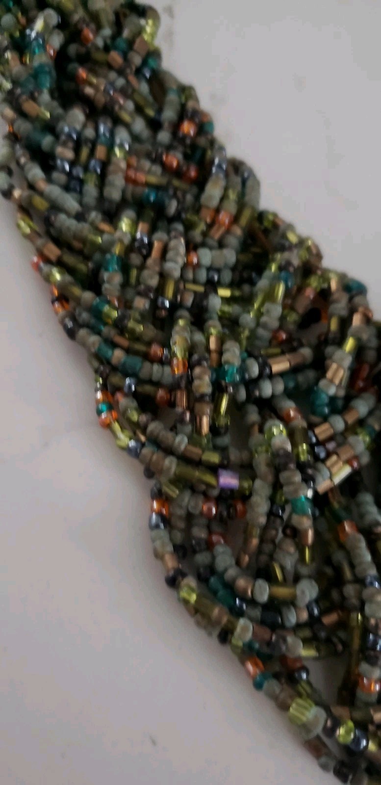 Bronze Bead Multi-Strand Torsade Necklace – 17-20″