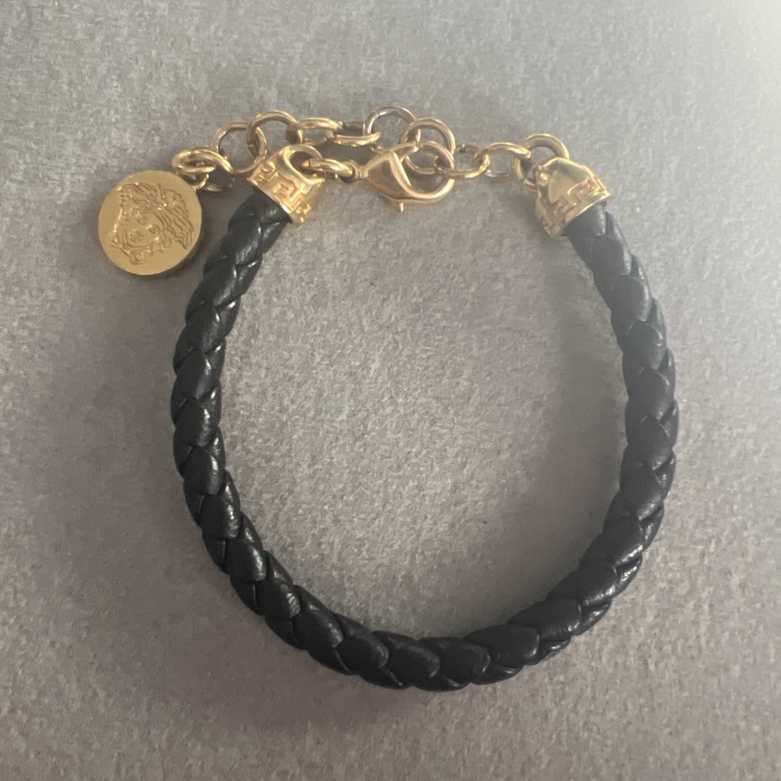 Authentic VERSACE Braided Rope and Gold Tone Bracelet