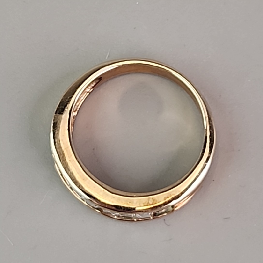 Rhinestone Baguette Ring Clear Gold Tone Small 5