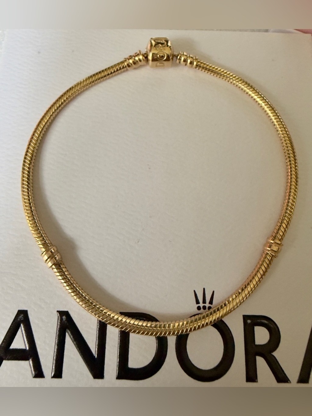 ❗️NEW❗️100% Authentic PANDORA Moments Snake Bracelet 14k Yellow Gold 9.1 Inches