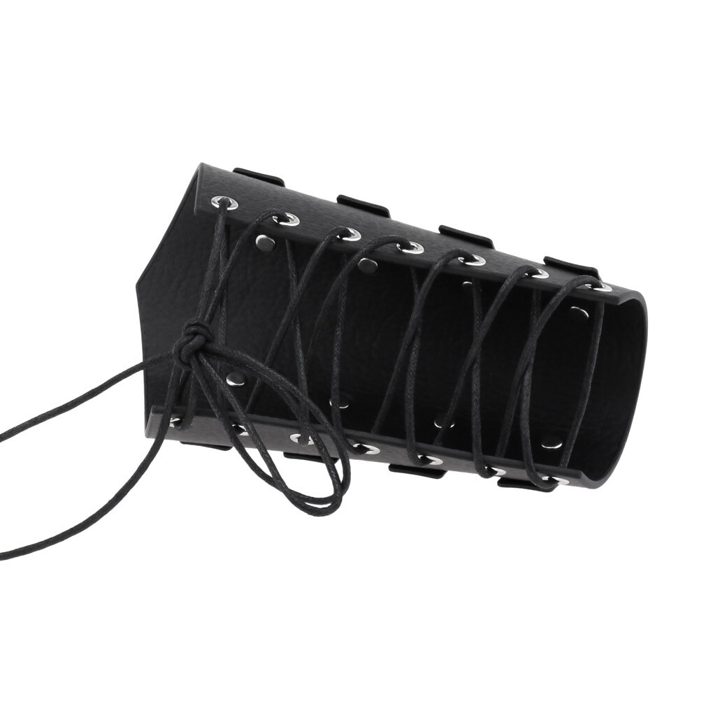 Unisex Wristband Punk Goth Leather Wide Wrap Bracer Arm Armor Cuff for Men Women
