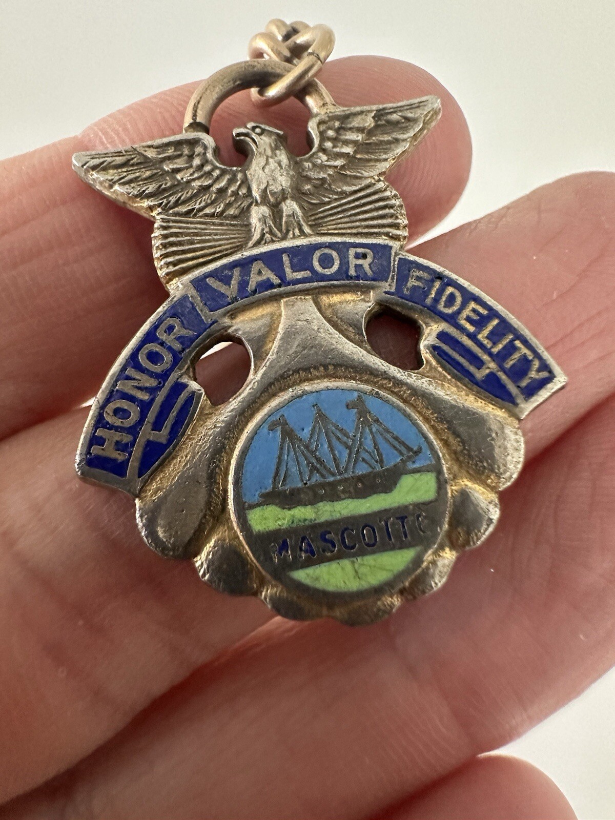 Bracelet Mascotte Charm Honor Valor Fidelity N S Meyer New York Medal 7″ VTG