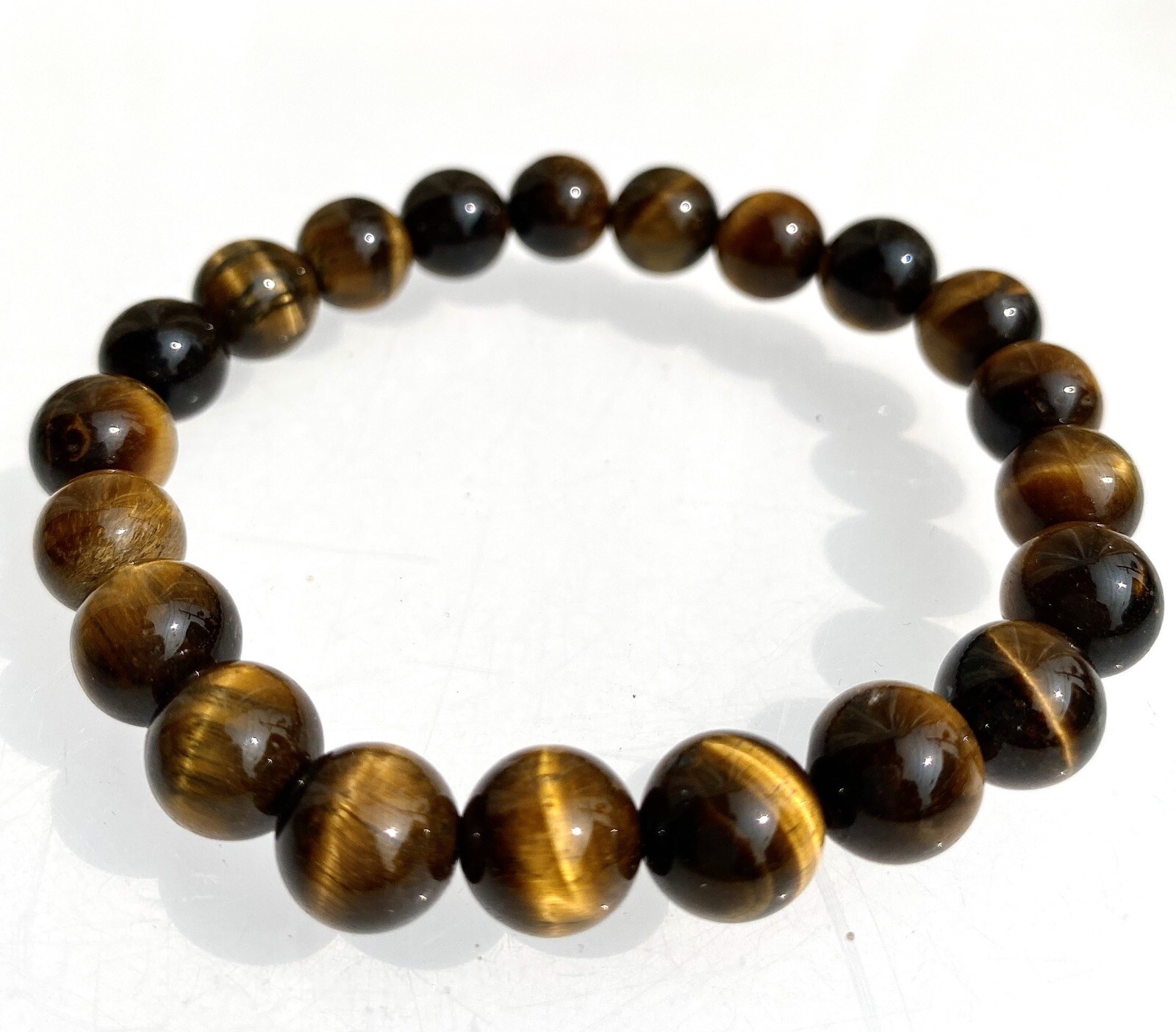 Wholesale 6 Pcs Natural Tiger Eye 10mm 7.5” Crystal Healing Stretch Bracelet
