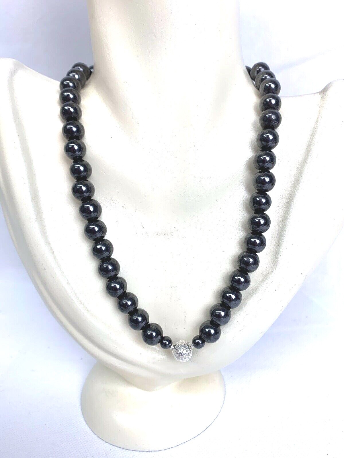 10MM Black Magnetic Hematite Health Care Necklace.Hematite,Jade, Pearl, Pink, FS