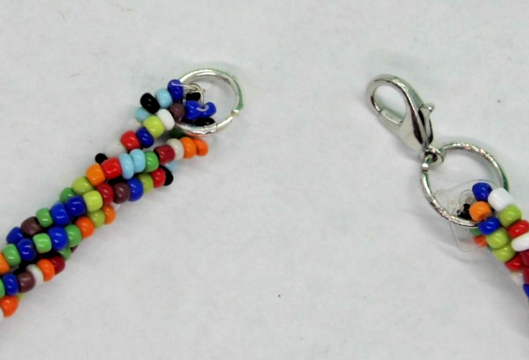 Necklace, 18″ Multicolor Beads, 4 Twisted Strands – Details Below (#13)