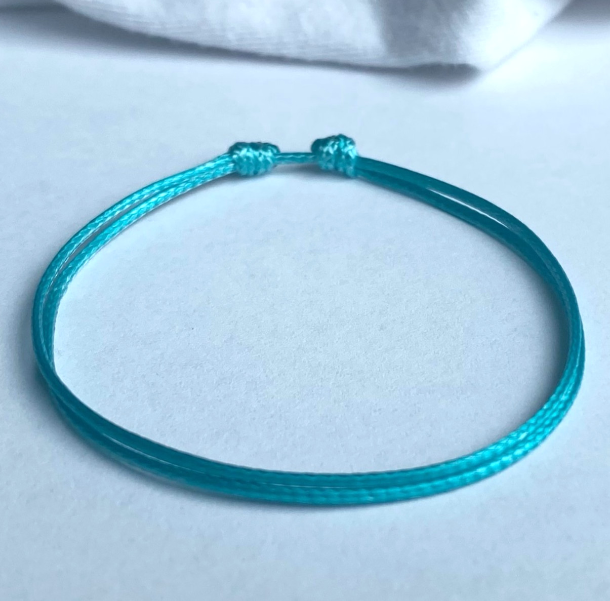 Turquoise Stacking Friendship Bracelet Thin 1mm Polyester Cord