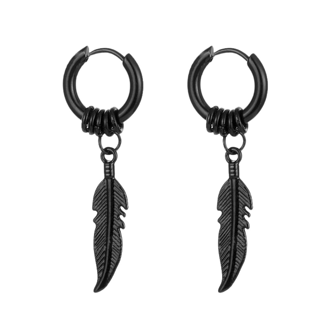 Black Leaf Earrings Rave Festival Party Techno EDM Jewellery