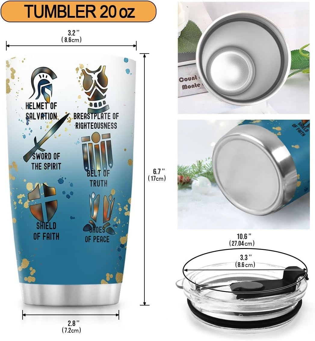 Insulated 20oz Christian Tumbler – Keeps Drinks Hot or Cold, Perfect for Travel