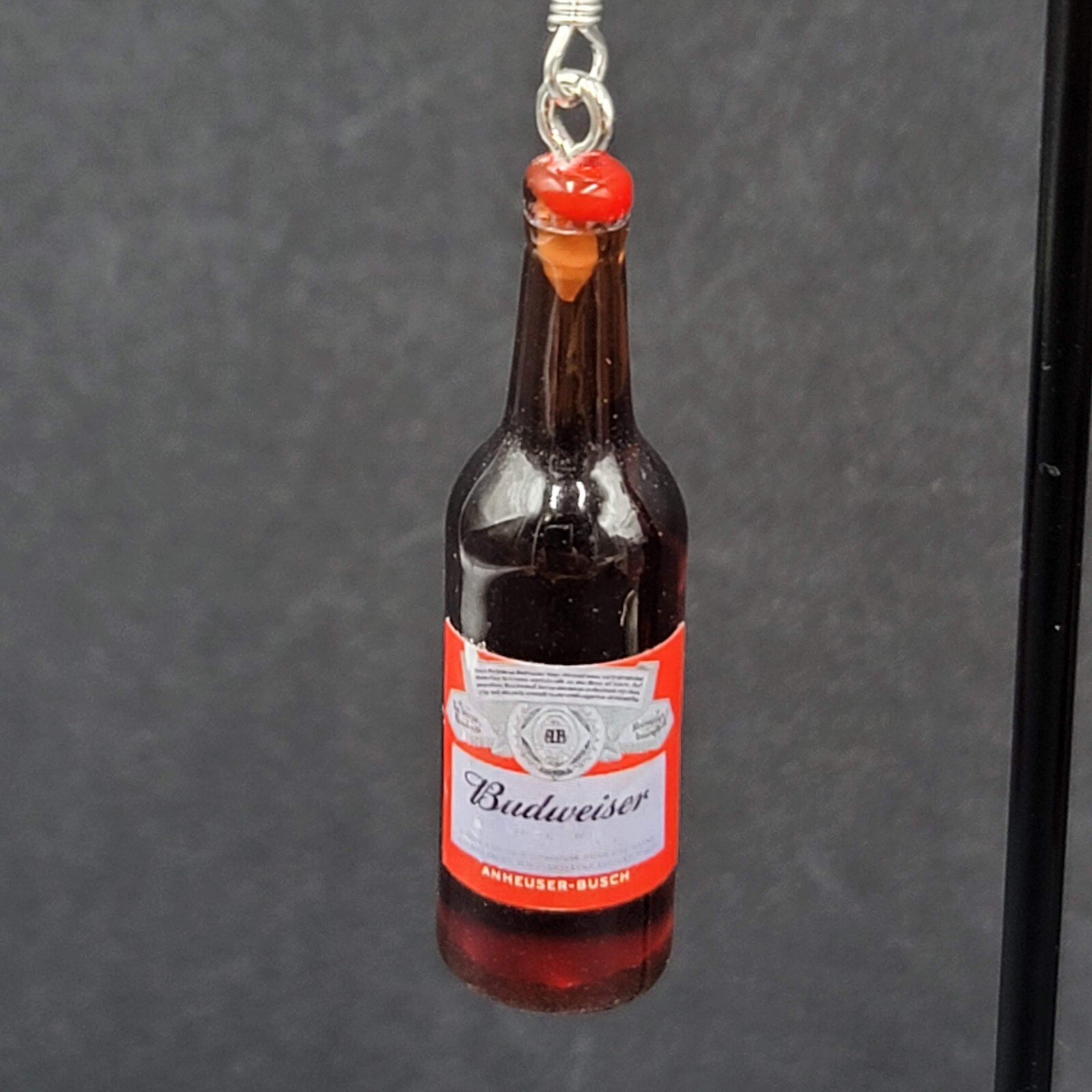 Budweiser Beer Bottle Pierced Earrings 1 5/8″ NEW
