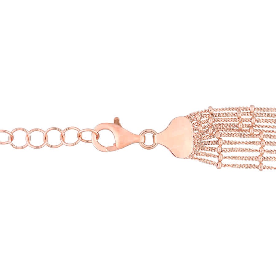 AMOUR Multi-Strand Chain Necklace In Rose Plated Sterling Silver, 18 In
