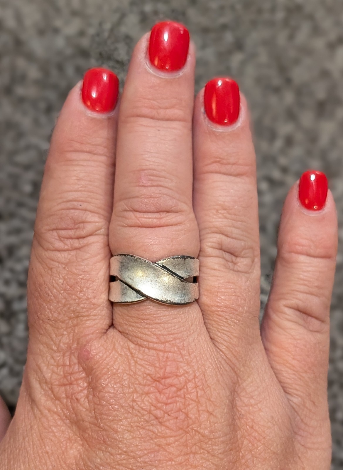 Simple Cross Cross Silver Ring Size 10
