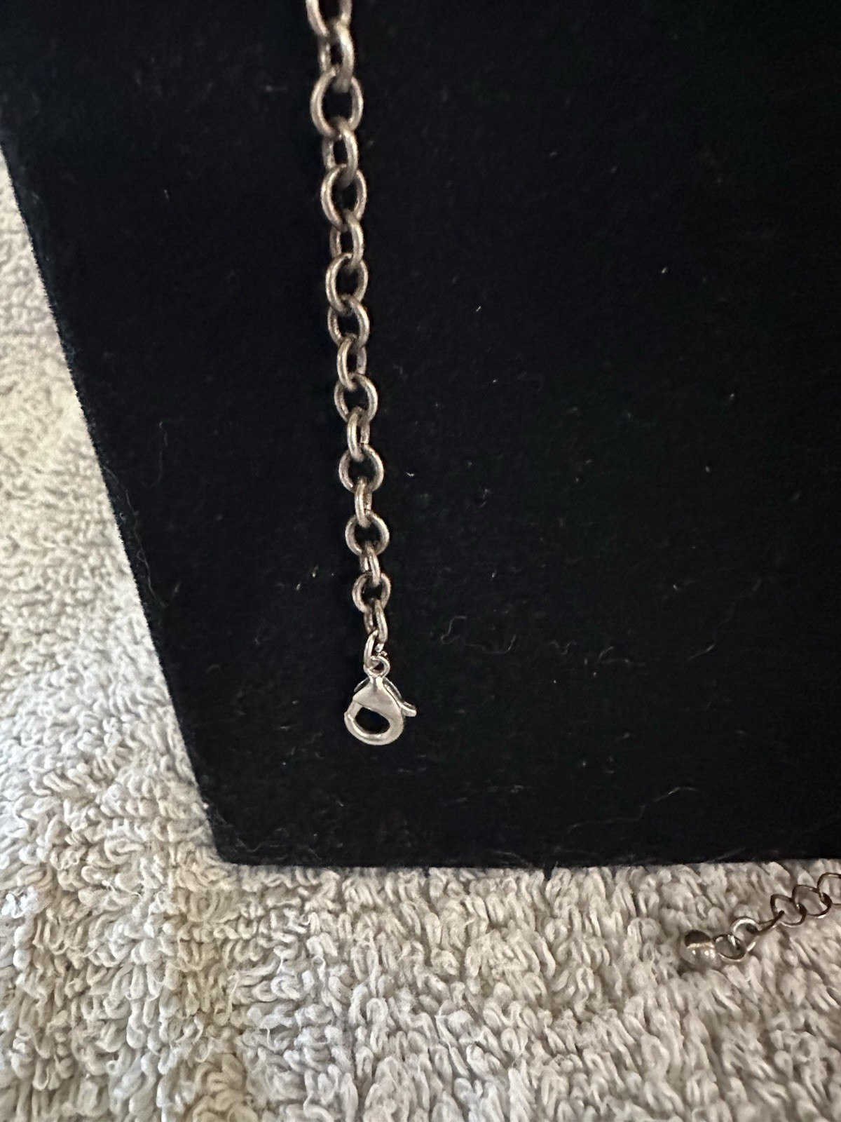 Necklace Silver Chain With Silver Balls And Beads And Copper Leaves 30 Inches