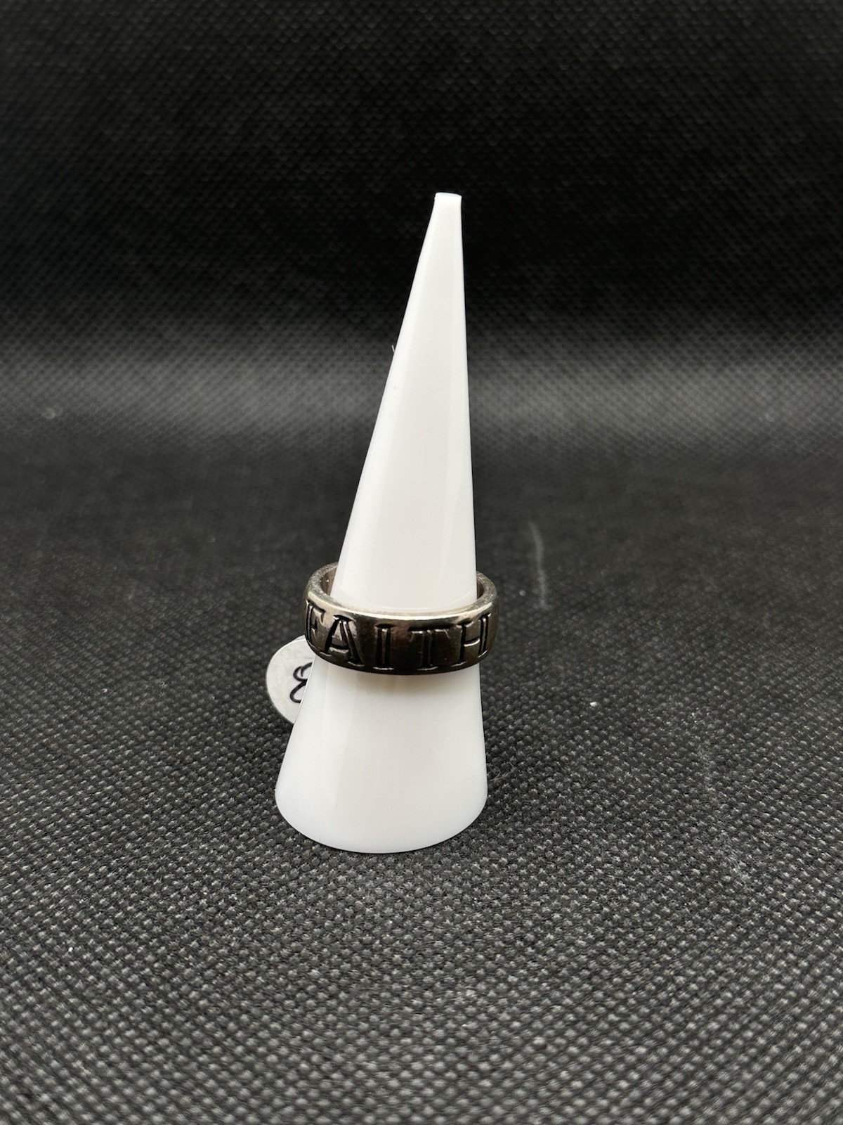 Beautiful Wide Band Thick & Heavy ‘FAITH’ in Block Letters Sterling Silver Ring