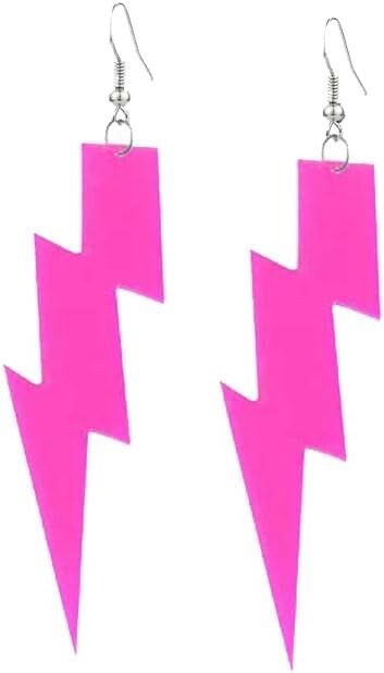 Hook Earrings Neon 80’s 90’s Retro Large Bright Funky Ladies Girls Party Rave