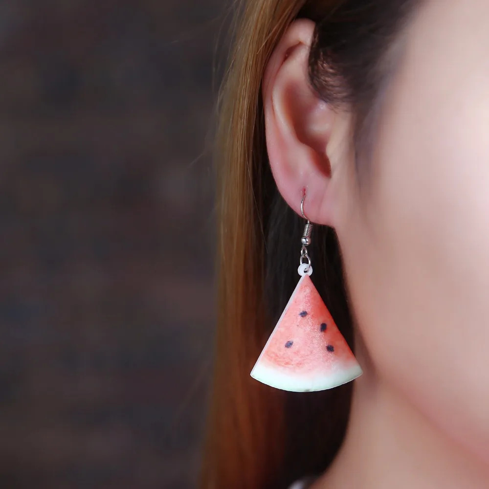 Fruit Dangle Earrings Strawberry Watermelon Tomato Kiwi Orange Acrylic Jewelry