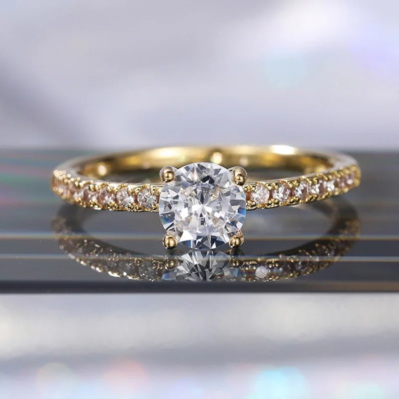 Classic Women White Gold Plated Sparkling CZ Band Ring Wedding Engagement – USA