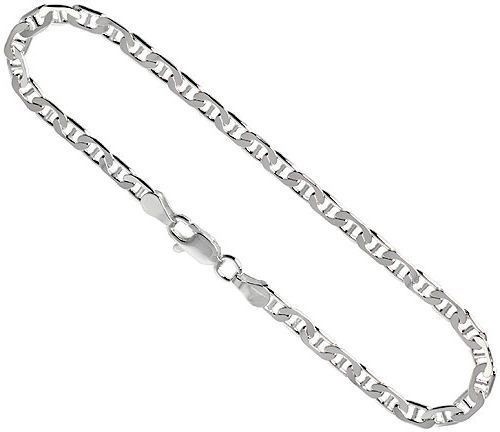 925 Sterling Silver Mariner Chain Necklace 3.7 mm 18in to 26in