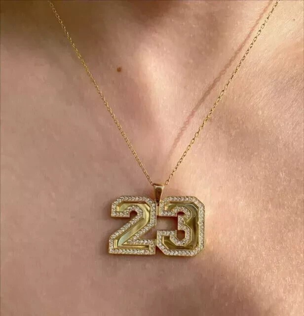 2Ct Round Cut Simulated Diamond Customize Number Pendant 14K Yellow Gold Plated