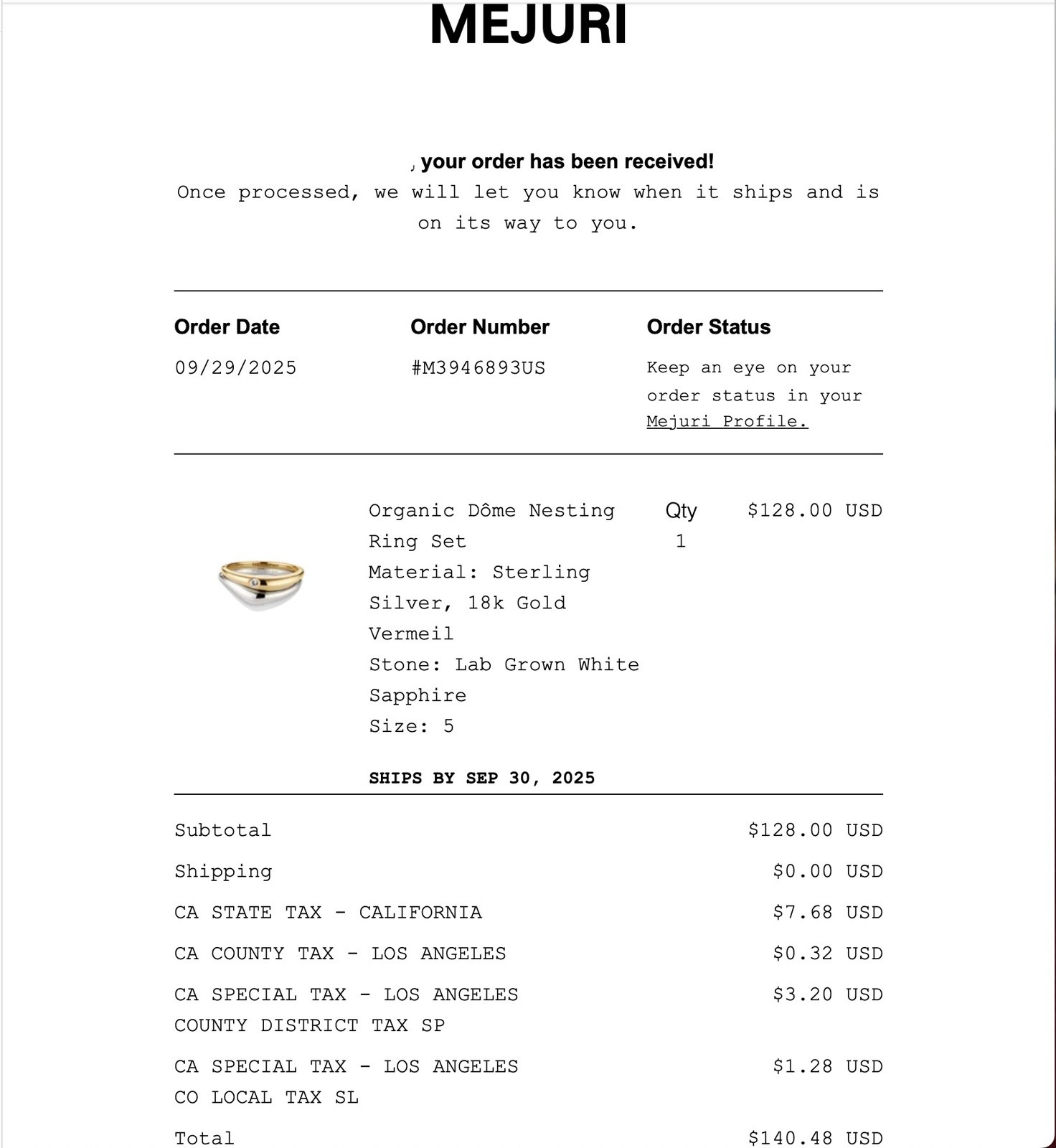 Mejuri Organic Dôme Nesting Ring Set
