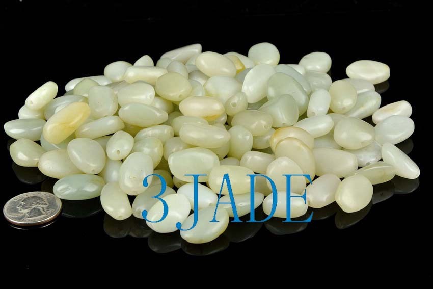 6pcs Tumbled Hetian Nephrite Jade Stone Nugget Beads Gemstone wholesale