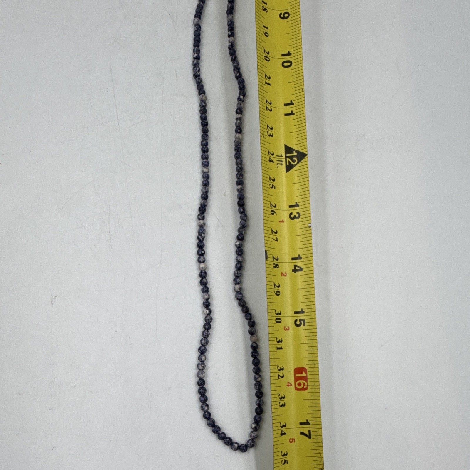 Blue White Round Stone Beaded Strand Necklace Ball/Beads 2 strands