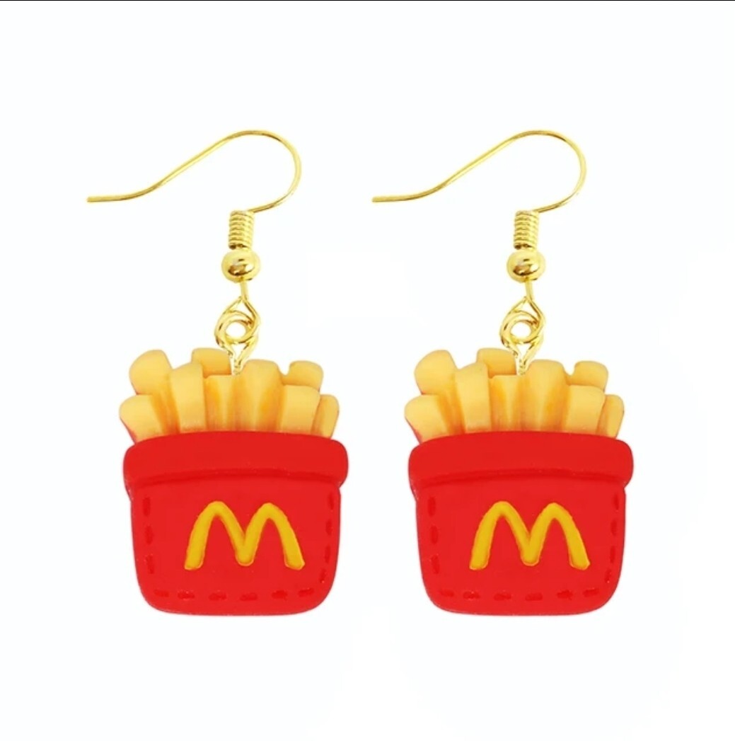 Women’s Fashion Novelty Jewelry Custom Resin Earrings Fast Food Fries RE1