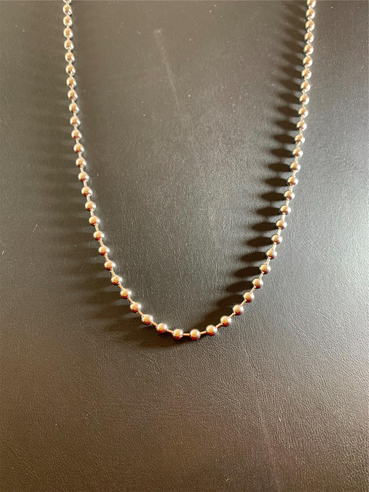 20 INCH 4.mm STAINLESS STEEL SILVER BALL CHAIN WITH A MILITARY CLASP
