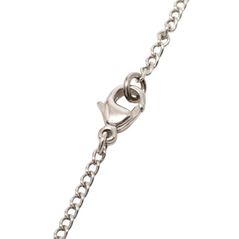 CHANEL Cocomark Necklace Silver & White Metal Women’s 16.5in Top 0.5in