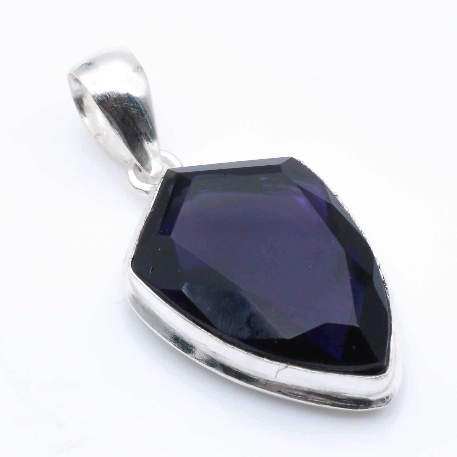 925 Sterling Silver African Amethyst Gemstone Handmade Jewelry Pendant 1.97″