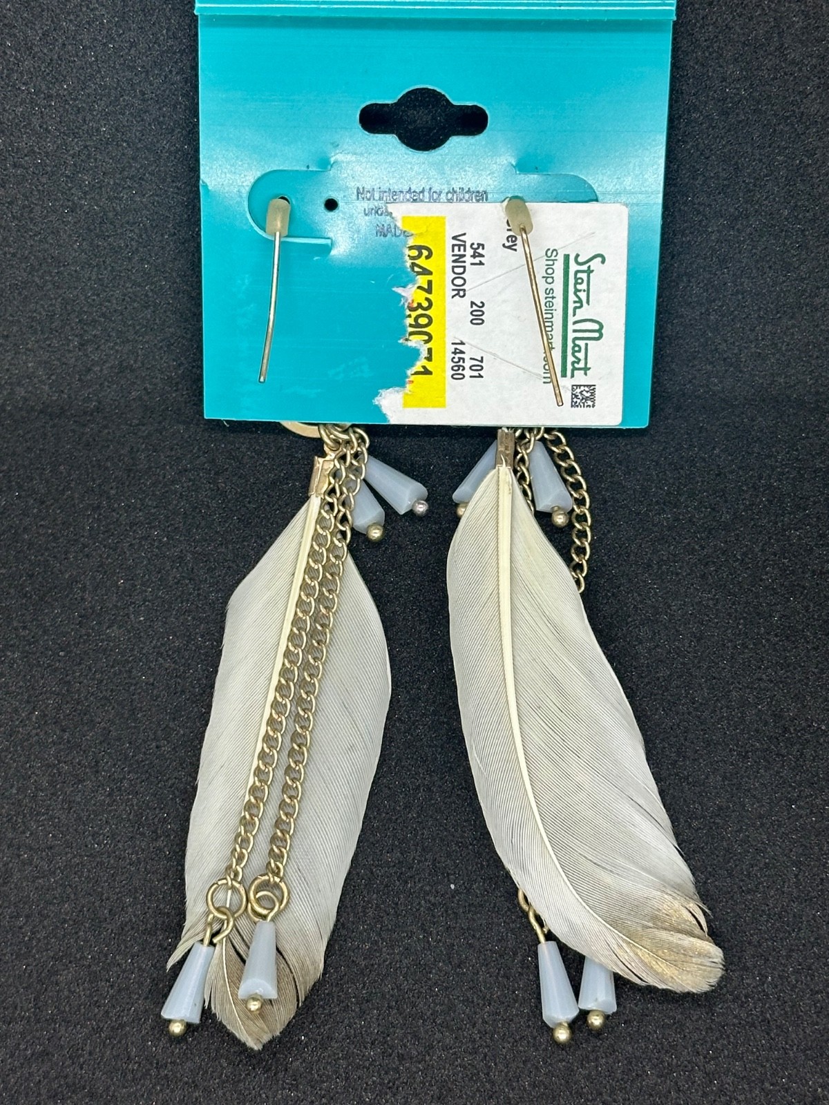 Grey Toned Feathered Earrings ENVIOUS