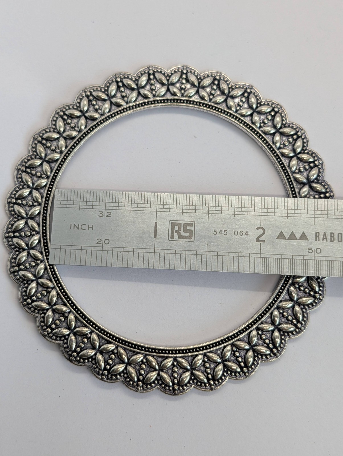 Indian style antique silver tone bangle bracelet (UK SELLER)