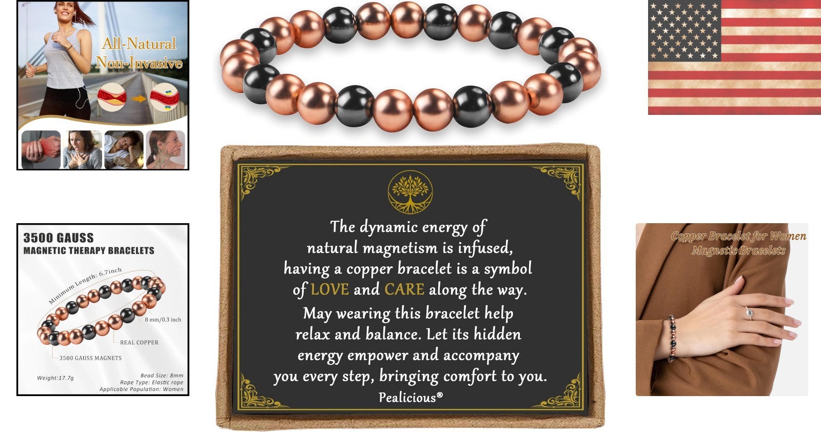 Adjustable Copper Bracelet with 3500 Gauss Magnets – Stylish Gift for Loved Ones