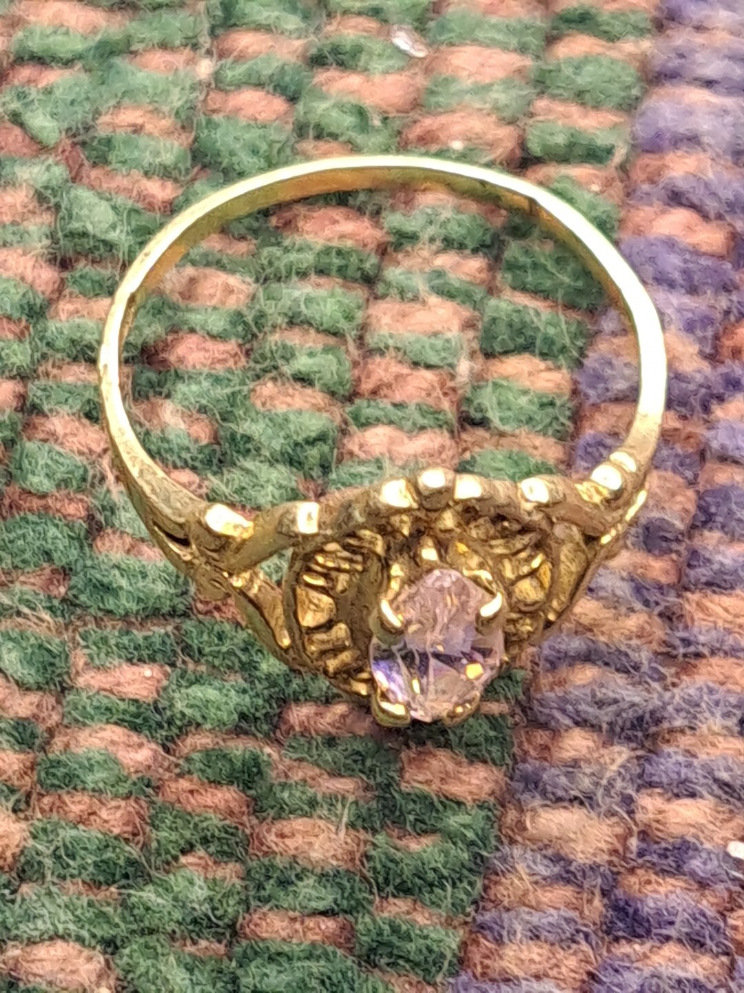 Ring 1 Carat Pink Gemstone Ring in 10K Solid Yellow Gold Size 6.5 11-14