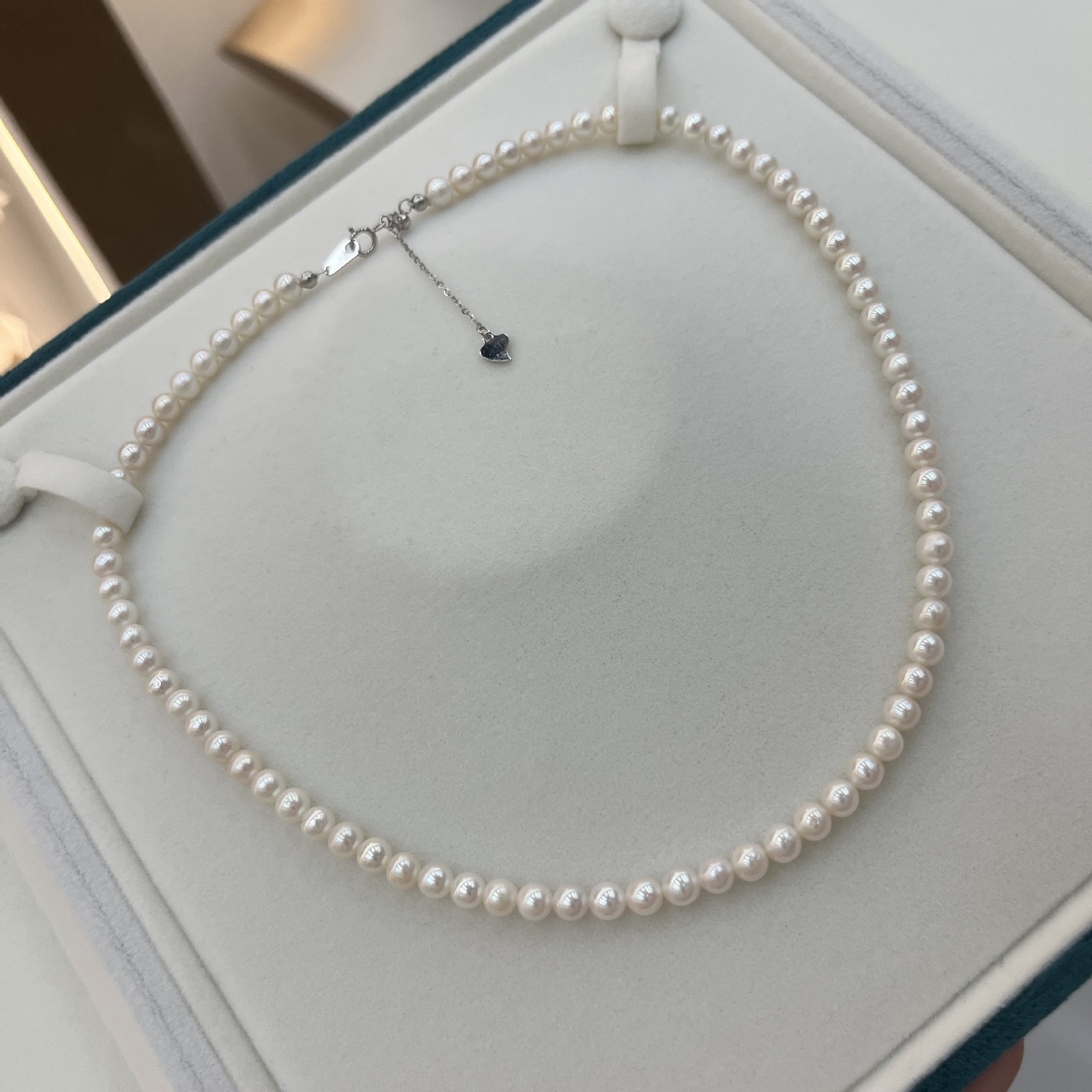 5-6mm Near Round Pearl Beaded Single Strand Choker Necklace Women Jewelry Gift
