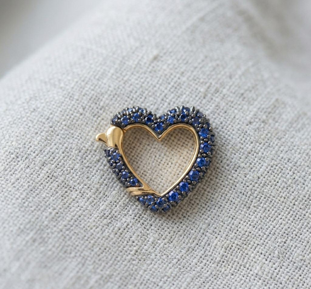 Heart Shape Charm Lock Pendant With CZ Brass Metal Fashion Jewelry for gift