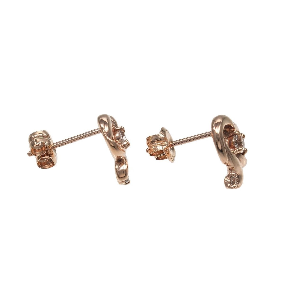 4°C Heart Earrings K10PG Pink Gold Approx. 1.5 S142625991 Used