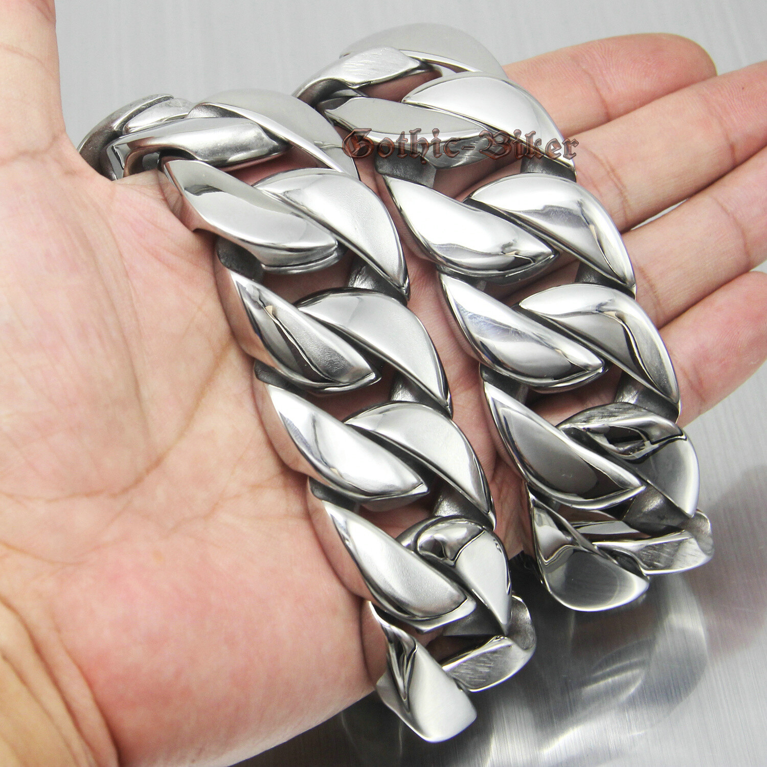 Super Heavy Chunky 316L Stainless Steel Curb Cuban Link Chain Necklace Bracelet