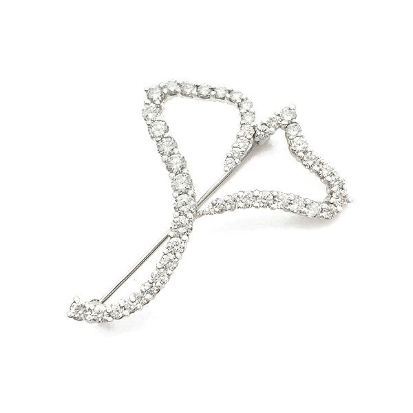 Tiffany & Co. Diamond Ginkgo Leaf Brooch Pt950 46 Diamonds Approx. 1.5–2.0ct