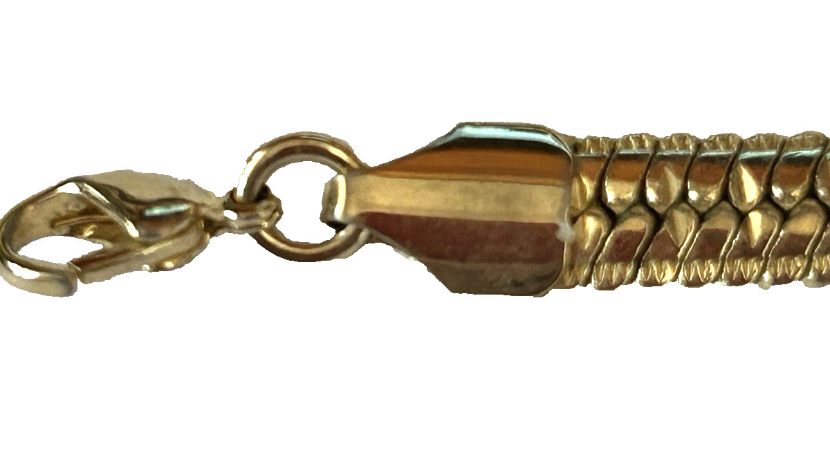 Gold tone Flat Snake Chain 7.5”